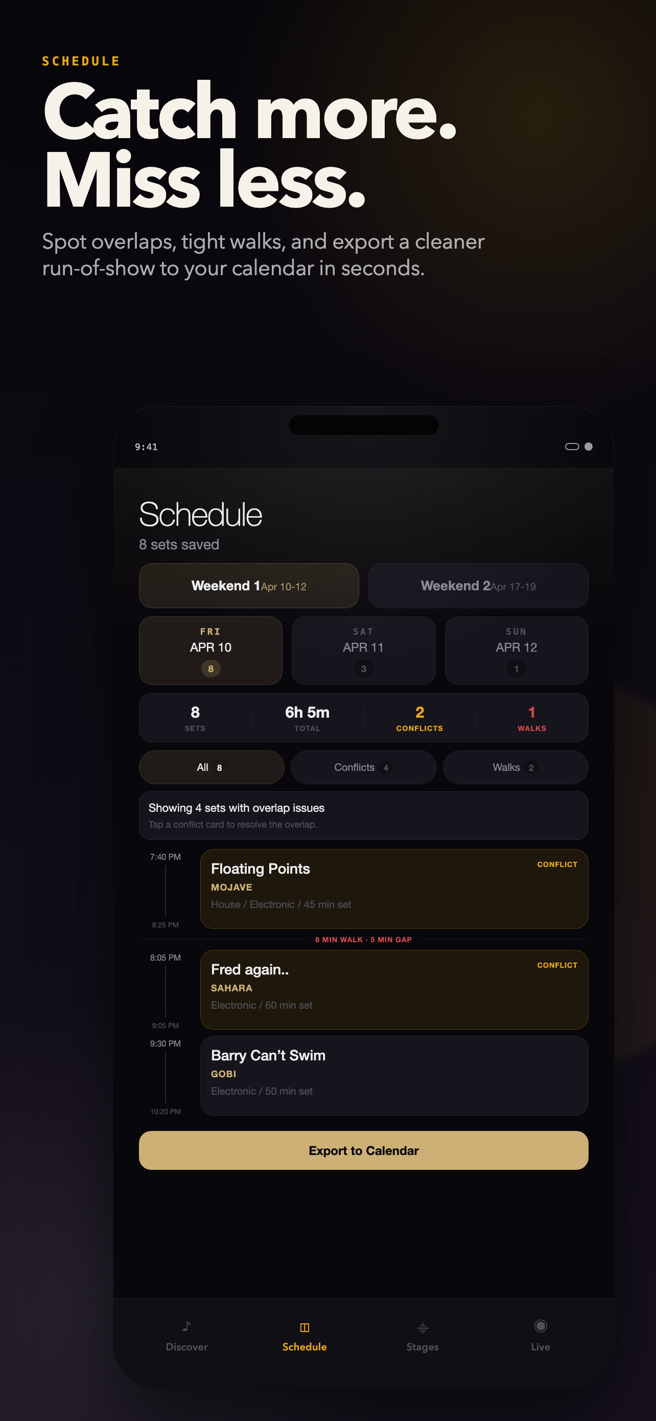 Schedule view